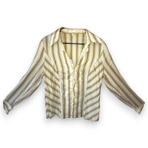 Escada Margaretha Ley Vintage Silk Striped Blouse Size 44 Excellent